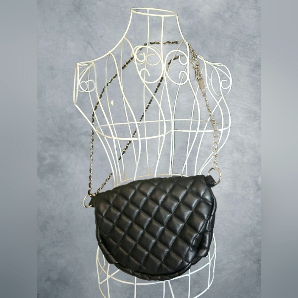 Steve Madden Waist Belt Black Quited